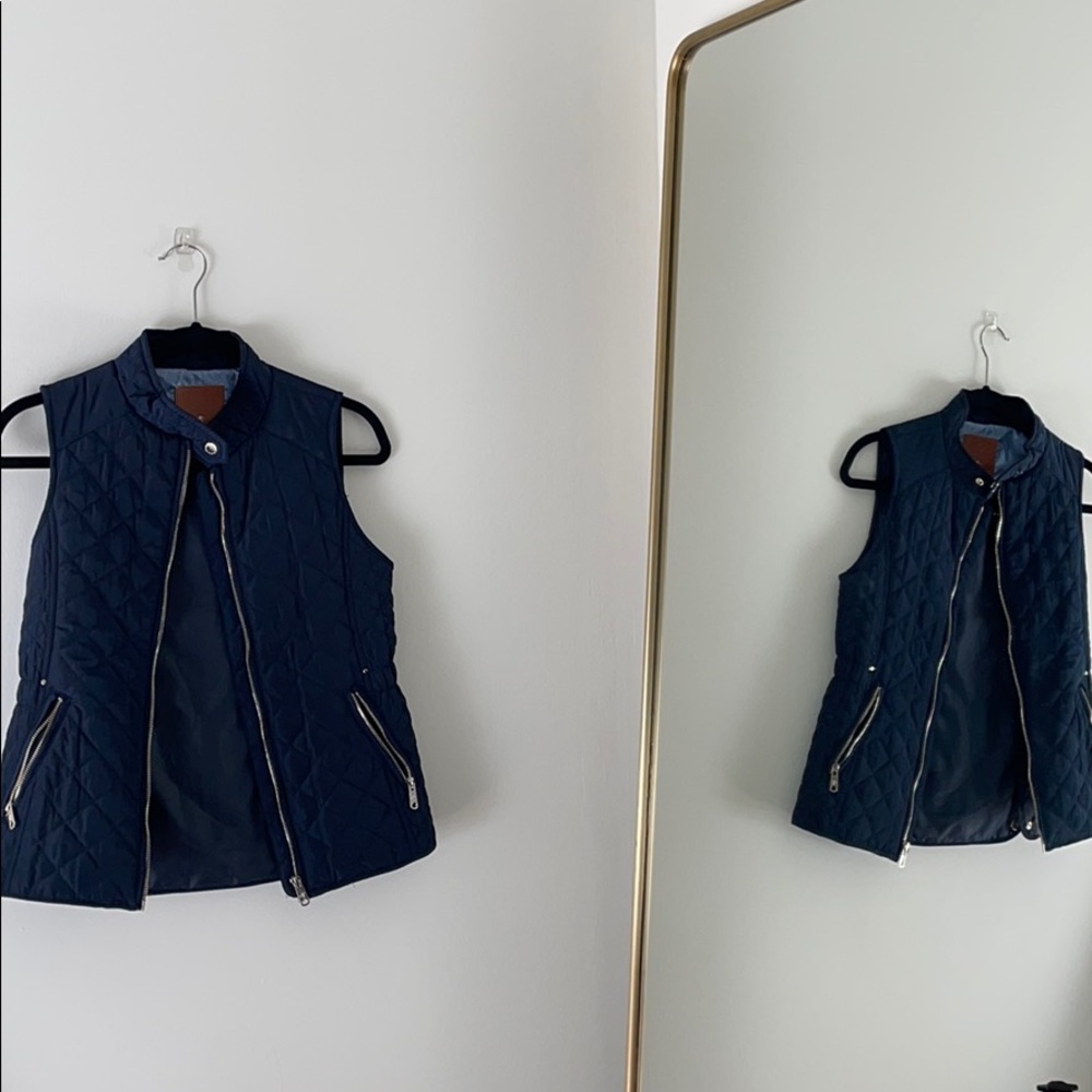 Navy quilted vest